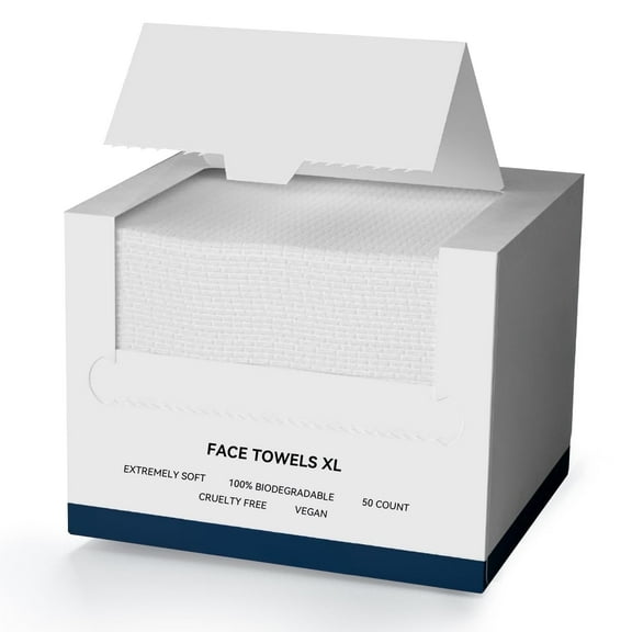 KOYMISKU Disposable Face Towels,Cotton Clean Face Towels,Large Make Up Remover Wipes