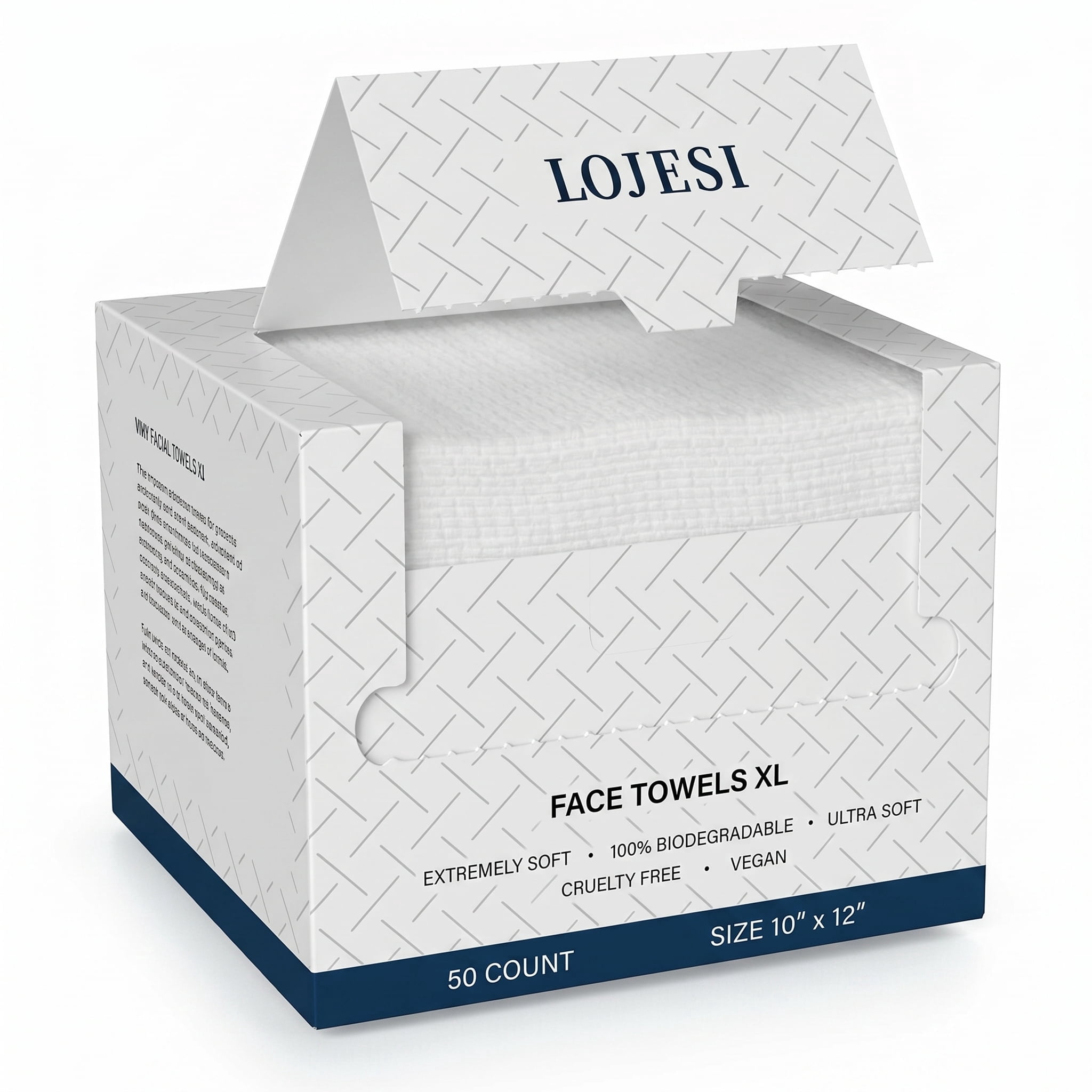 KOYMISKU Disposable Face Towels,50Ct Cotton Clean Face Towels,Large Make Up Remover Wipes