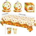 thumbnail image 1 of Disposable Fall Thanksgiving Party Supplies Set Paper Plates Napkins Tablecloth Cup Decoration, Pumpkin Paper Table Cover for Harvest, Disposable Tableware for Autumn Children School Party, 1 of 5