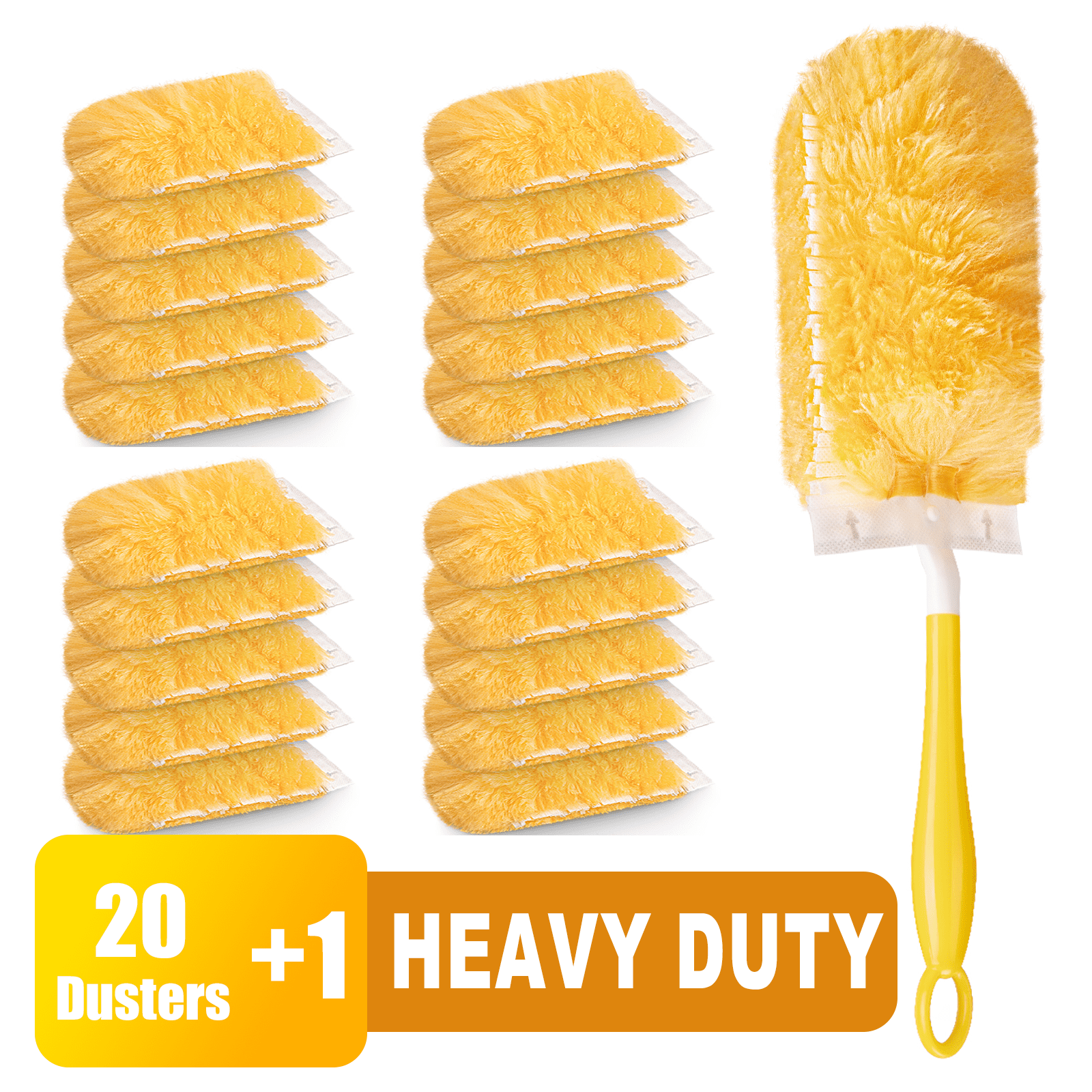 Dusters Refills for Cleaning Tool Multi Surface Duster Refills Brush Head 20 pcs & Handle*1