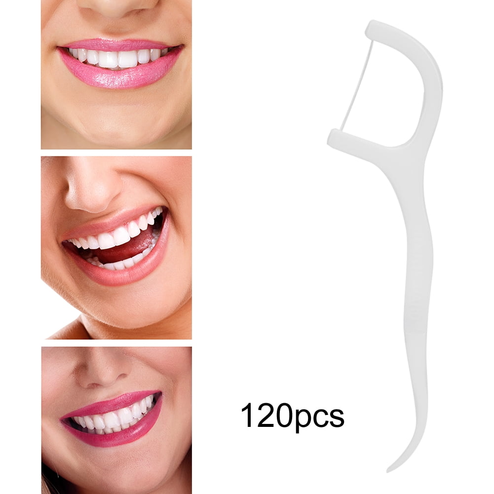 Disposable Floss 120pcs Portable Teeth Stain Removal Floss Disposable Floss Stick Oral Care Tool
