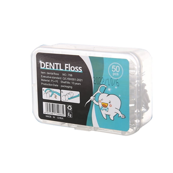 Disposable Floss Toothpicks - 50 Pcs Portable Interdental Brushes - Gentle on Sensitive Teeth & Gums - Effectively Removes Food & Plaque - Fun Fruit Flavors for Family Oral Care(MulticolorB)