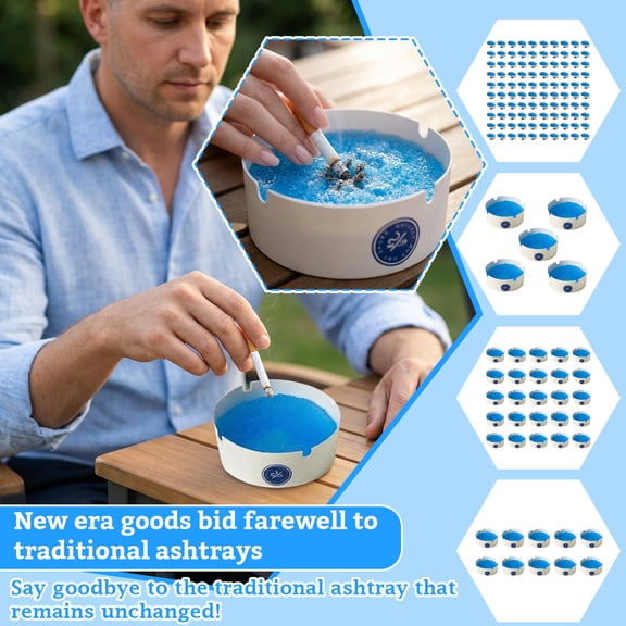 Disposable Foam Ashtrays - Portable Instant Extinguish Cigarette Snuffer for Car, Travel, Home, Office & Outdoor Parties - Lightweight, Heat Resistant & Mess-Free (5PC)