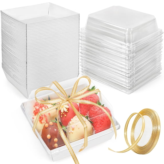 Livease Charcuterie Boxes with Clear Lid, Disposable Food Containers for Cookies, Dessert, 30Pack