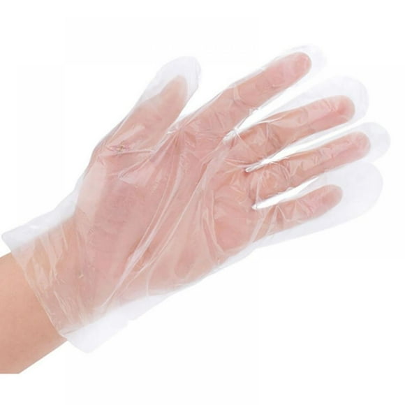 Disposable Food Prep Gloves - 100 Piece Plastic Food Safe Disposable Gloves, Food Handling, Clear, Vinyl Gloves for Cooking(100 PCS