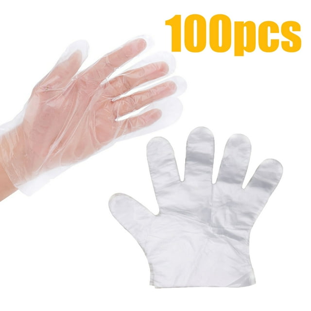 Disposable Food Prep Gloves 100 Piece Plastic Food Safe Disposable Gloves, Food Handling, One