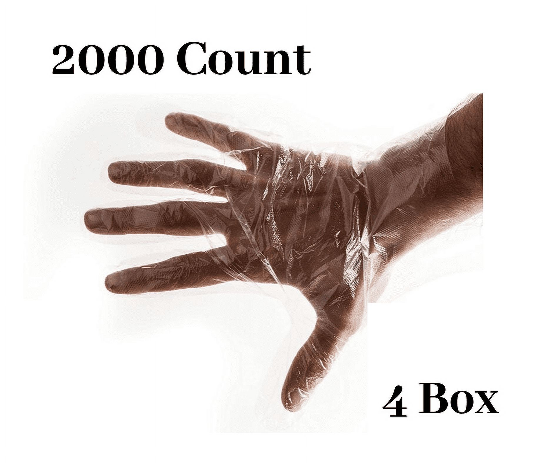 Disposable Food Preparation Poly Gloves for Food Handling, Cleaning 2000 Ct