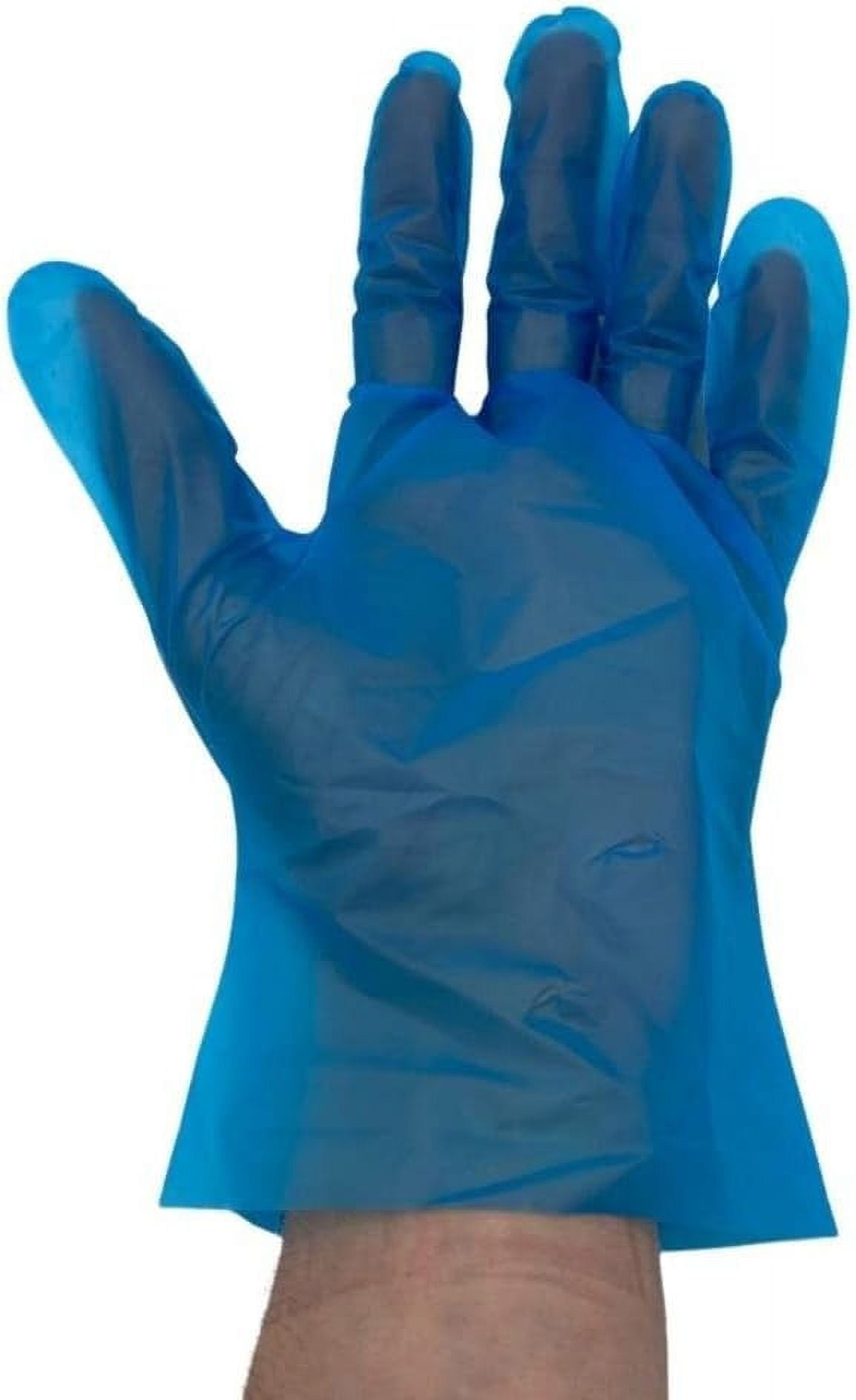 Disposable Food Service Gloves, Vinal Cooking Gloves, Blue, Size Medium