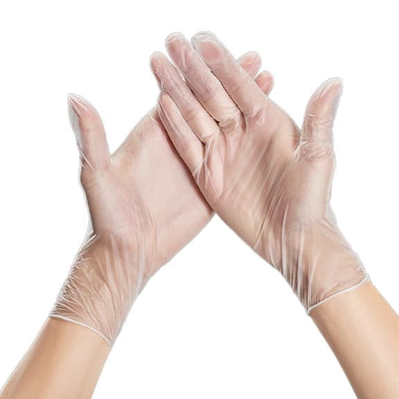 Disposable Gloves 200 Pcs, Clear PVC Food Handling Gloves for Cooking, Baking, Kneading Dough, Tattoo & Salon Use