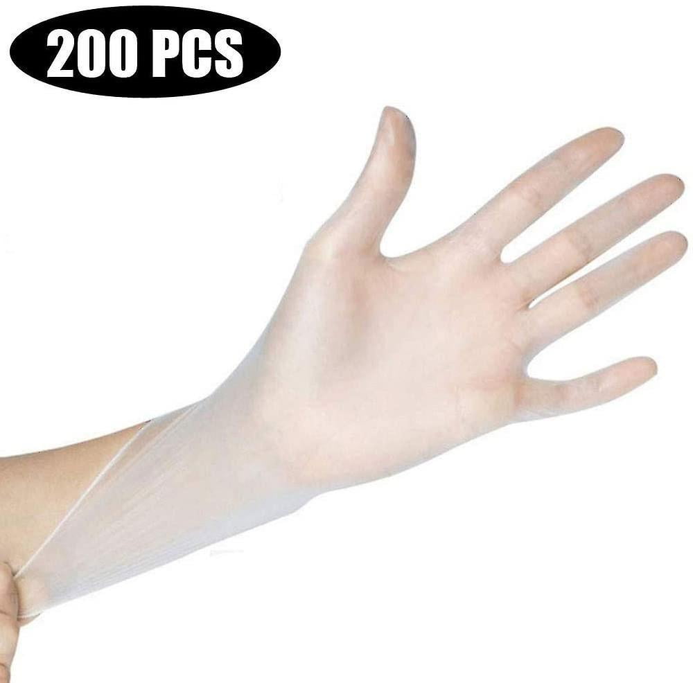 Disposable Gloves, 200 Pieces Medical Examination Transparent Vinyl