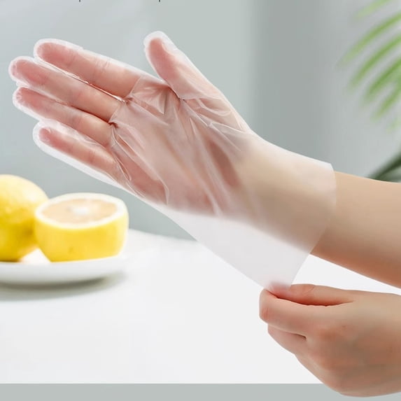 Disposable Gloves, Food Safe ,Latex-Free Powder-Free Clear Plastic Gloves for Cooking, Clean, Food Prep & More
