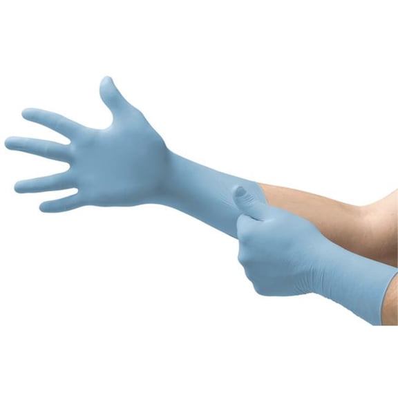 Microflex 748-N875 Powder Free Disposable Gloves - Medical Exam Grade - Rough Finish - 8 mil Thick, Blue - 2XL
