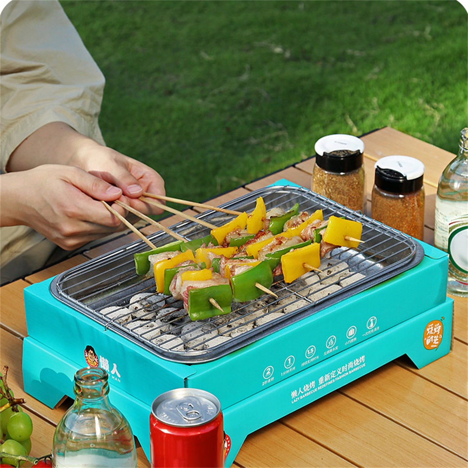 Disposable Grill Portable Grill Barbecue Grilling Kit For Indoor Outdoor Cooking Lightweight Ready To Use Instant Grill Set For BBQ Picnic Camping Walmart