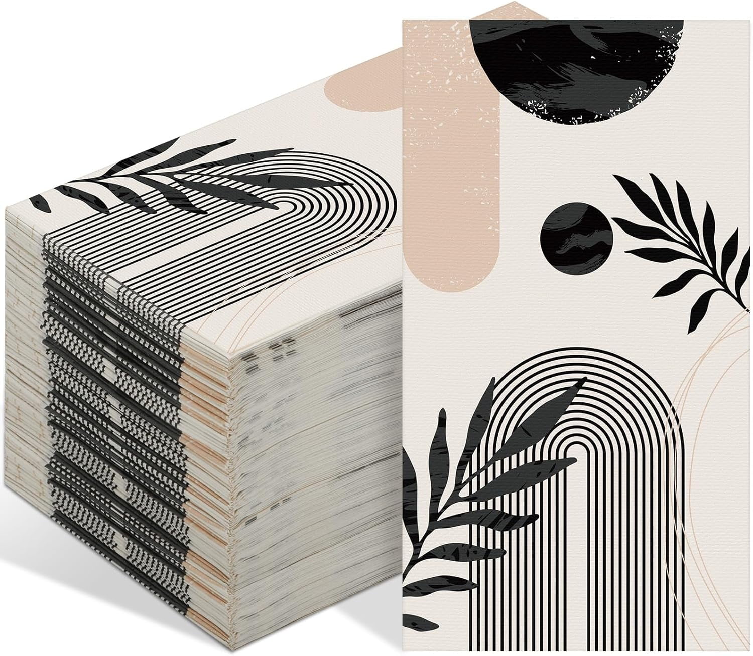 Disposable Hand Napkins Guest Towels Disposable Bathroom Hand Napkins Guest Decorative Kitchen Towels for Party Dinners Wedding Bathroom(100 Pcs,Black )