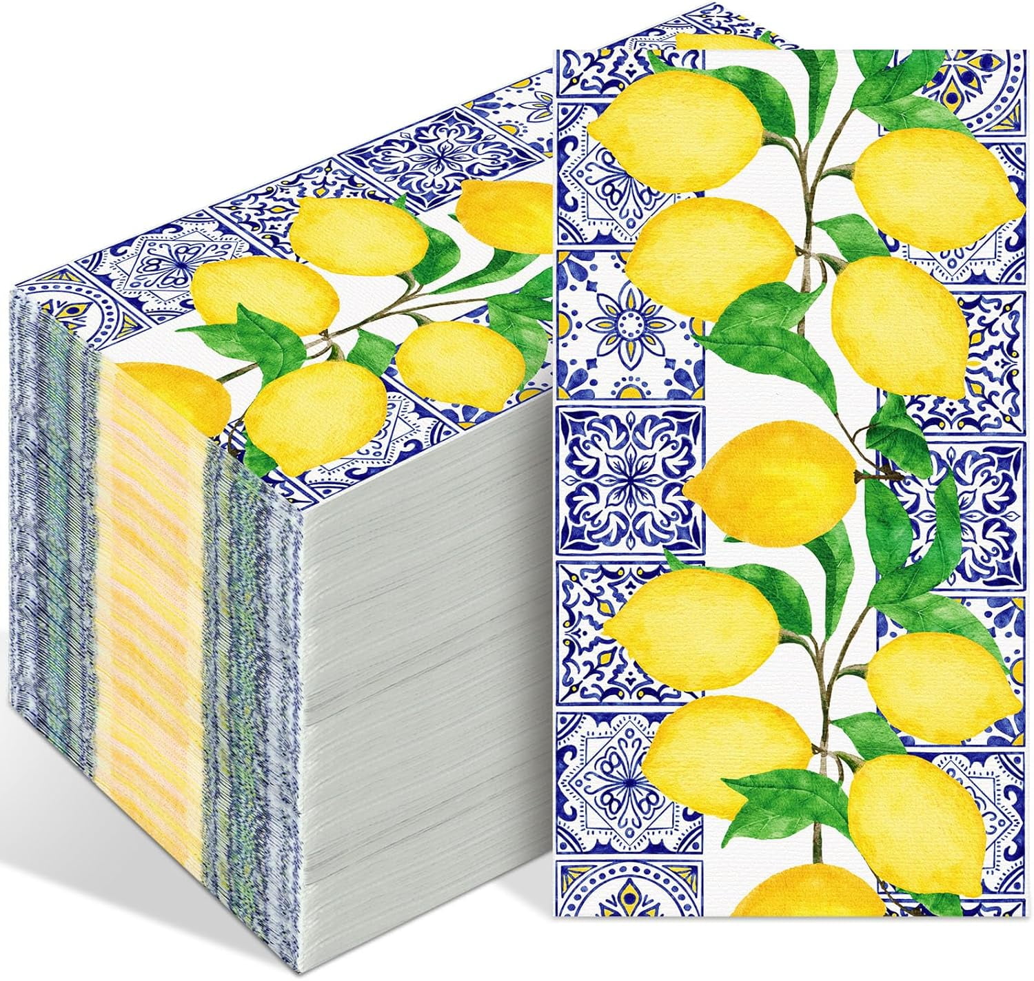 Disposable Hand Napkins Guest Towels Disposable Bathroom Hand Napkins Guest Decorative Kitchen Towels for Party Dinners Wedding Bathroom(100 Pcs,Lemon)
