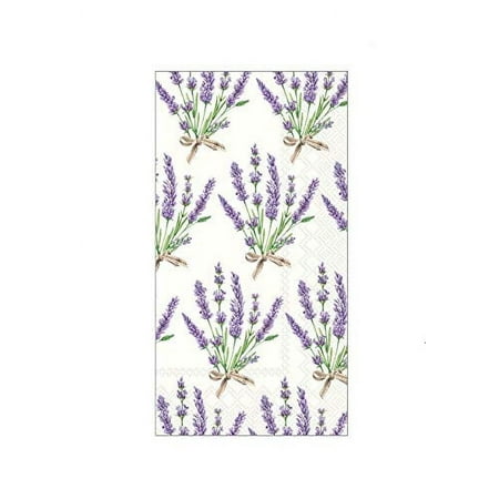 Disposable Hand Towels, Decorative Paper Guest Towels for Bathroom or Paper Napkins Dinner Napkins Purple Lavender Bouquet Pak 32