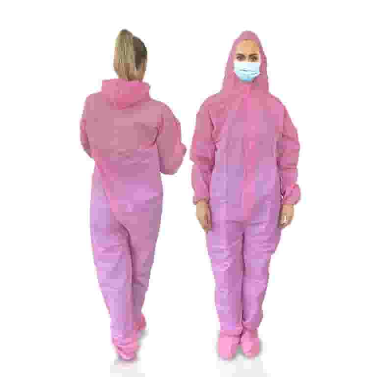 Disposable Hazmat Suits with Hood, Boots, Zip, Elastic Cuffs and Disposable Hazmat Suits with Hood, Boots, Zip, Elastic Cuffs and