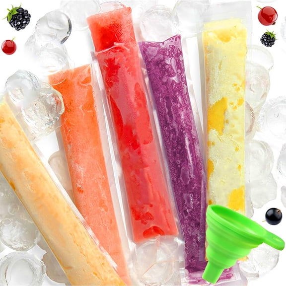 Disposable Ice Popsicle Mold Bags – Freezer Tubes with Zip Seals, Popsicle Refills, Bulk Popsicles for Yogurt, Juice, and Smoothies(50pcs)