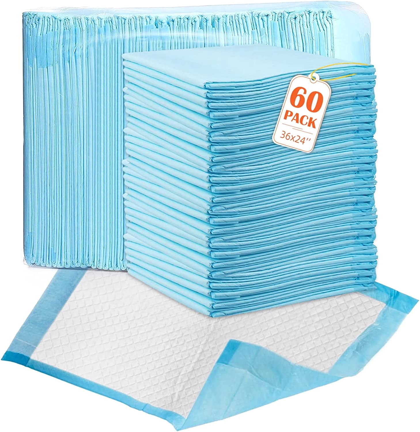 Disposable Incontinence Pad for Beds 36"x24", 60 Count Adult Bed Pads, Adult Pad for Beds, Standard Absorbency, 45g per Pad