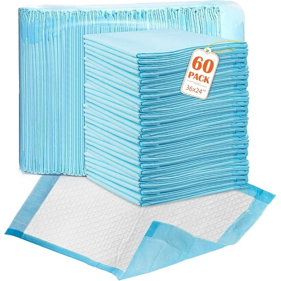 Disposable Incontinence Pad for Beds 36"x24", 60 Count Adult Bed Pads, Adult Pad for Beds, Standard Absorbency, 45g per Pad