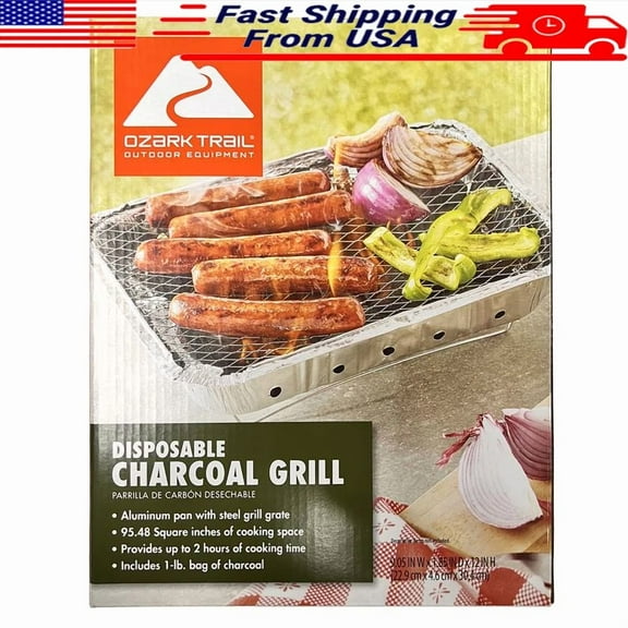 Disposable Instant Charcoal Grill Portable Easy Clean Cooking 2 Hour Burn New