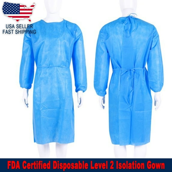 Disposable Isolation Gown Level 2 Fully Closed Double Tie Back