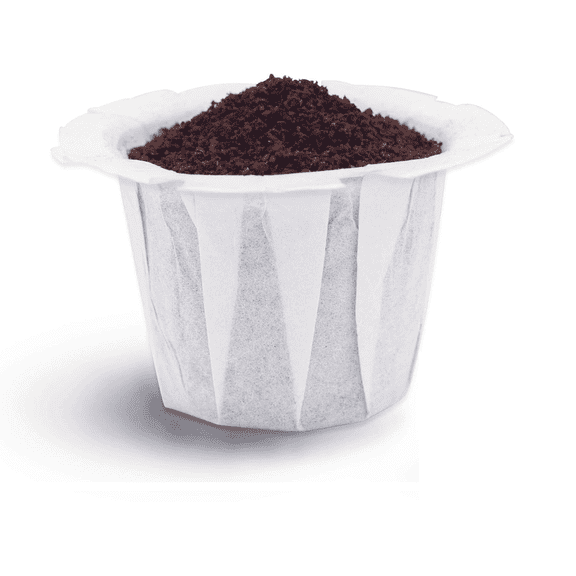 Paper Coffee Filters for Reusable K Cup Coffee Pods - Fits All Brands, Compatible With All Refillable Capsules - Disposable Paper Filters (100-Ct)