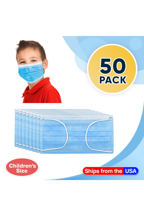 Disposable Kids Face Mask Child Size pleated 3 ply - 50 pieces Children Size
