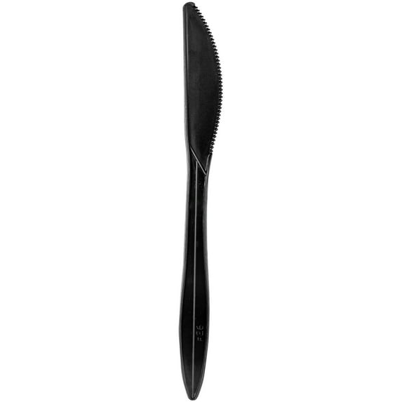 Disposable Knives Individually Wrapped - Medium Weight Plastic Knives Bulk 1000 Pack - Black Breakroom Cutlery for Parties, Catering, Takeout, Office Use