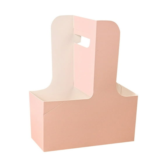 Disposable Kraft Paper Coffee Cup Holder - Double Cup, Ergonomic Handle ...