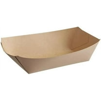 Disposable Kraft Paper Food Trays, 5 Lb Kraft Food Large Serving Boats, Brown, Grease Resistant, Waffles, French Fries, Nachos, Tacos, Take Out, Food Trucks, Concession, 9.5 x 4.2 Inch (3LB) (50)