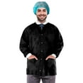 thumbnail image 1 of Disposable Lab Jacket, 33 Inches Long. Pack of 100 Black Disposable Hip-Length Workwear XX-Large. SMS 50 gsm Disposable Shirts with Snaps Front, Knit Cuffs, 3 Pockets. Unisex PPE Coat, 1 of 8