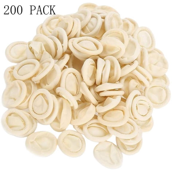 Coolmade Latex Finger Cots 200pc Anti Static Rubber Fingertip Disposable Medium Protective Finger Covers for Electronic Repair, Nail Art, Jewelry Cleaning, Crafting Industrial Handmade Apply