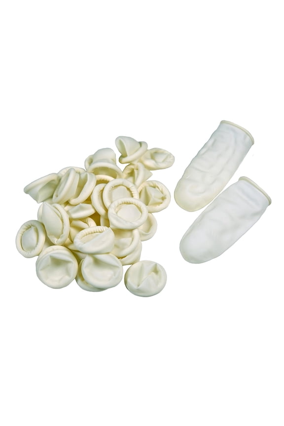 Disposable Latex Finger Cots 200pcs (MEDIUM), Anti-static Rubber Fingertips Protective Finger Gloves for Topical Medical Application, Nail Art, Electronic Repair, Painting, Jewelry Cleaning