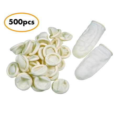 Disposable Latex Finger Cots 500pcs (MEDIUM), Anti-static Rubber Fingertips Protective Finger Gloves for Topical Medical Application, Nail Art, Electronic Repair, Painting, Jewelry Cleaning