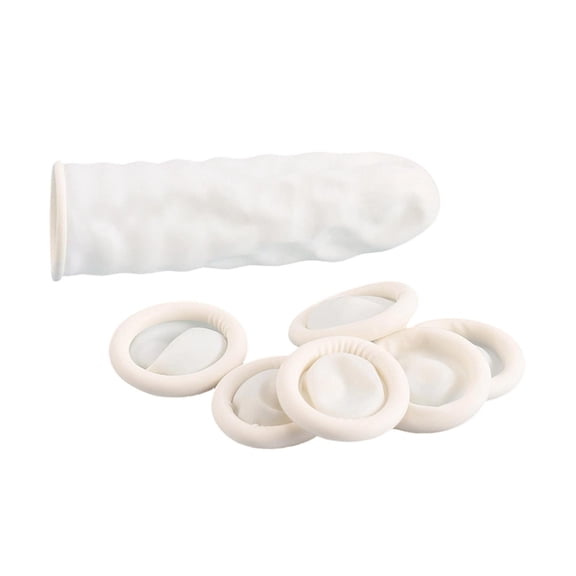 Disposable Latex Finger Cots, Rubber Finger Protectors, 50 Count Pack, White, Finger Print Protection, Electronic Repair, Handling, Beauty Applications
