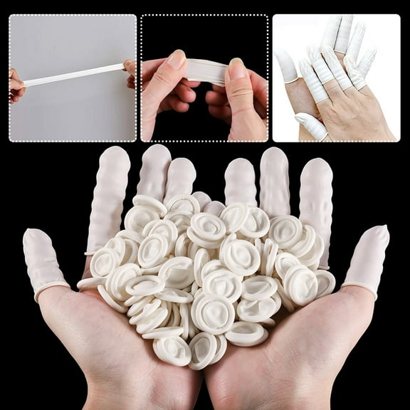Disposable Latex Finger Covers Anti Static Nail Protection Finger Cots Labor Work Supplies for Nail Art Repair Electronic Component Handling Finger Protector