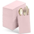 thumbnail image 1 of Disposable Linen-Feel Dinner Napkins With Built-in Flatware Pocket, 50-Pack GRAY Prefolded Cloth Like Paper Napkins, 1 of 7