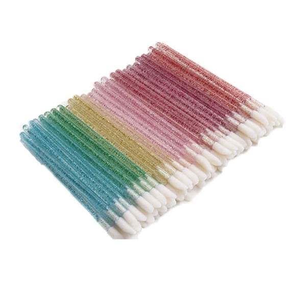 Disposable Lip Brush,200 Pcs Crystal Portable Lip BrushesMultiple Colors Nylon Bristle Brush(200 PCS Mixing Color)