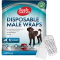 thumbnail image 1 of Disposable Male Wraps, Absorbent Leak Proof Belly Bands for Dogs, Incontinence Aid, Puppy Training, Marking Control, and Travel Protection, Medium Dogs, 15–23 Inch Waist, 30 Count, 1 of 6