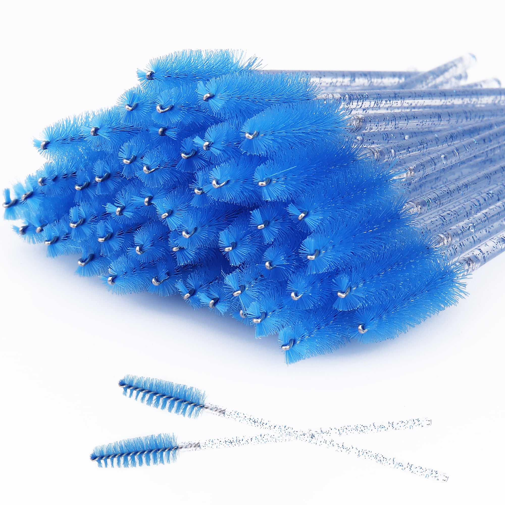 Disposable Mascara Wands 50Pcs Eyelash Brush Blue Crystal Lash Spoolies