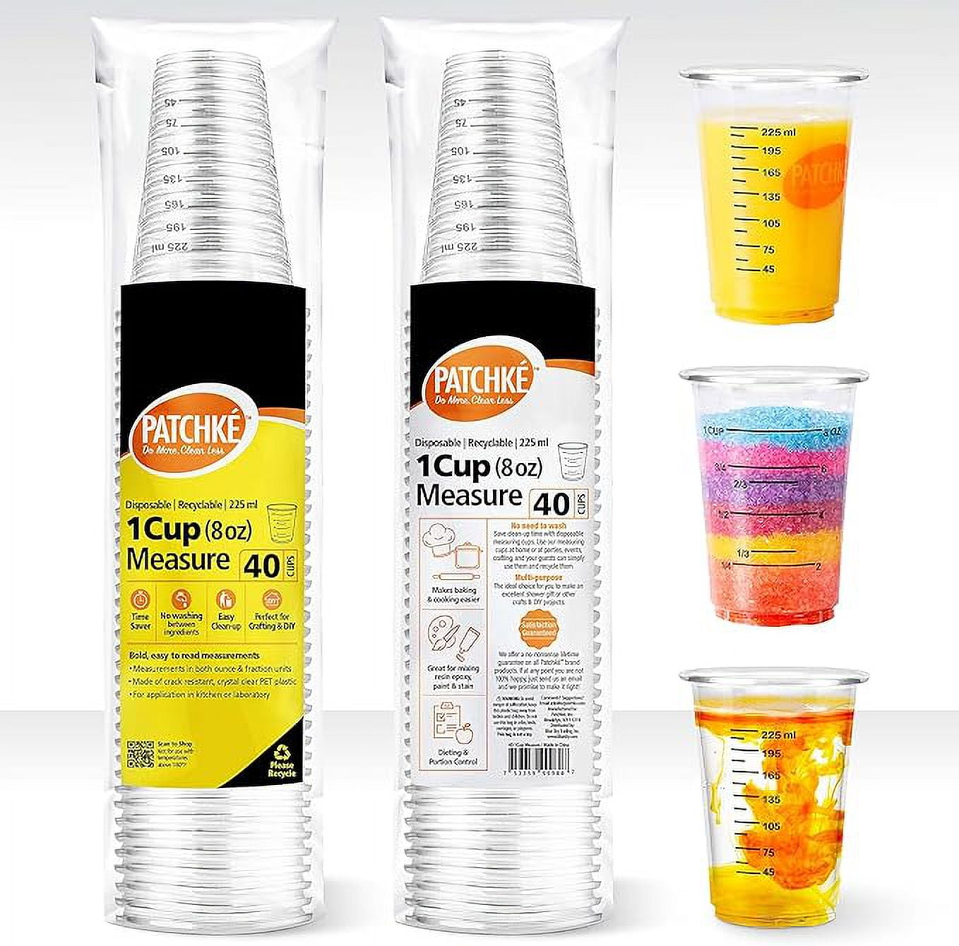 Disposable Measuring Cups For Resin 8 Oz Clear Plastic Graduated