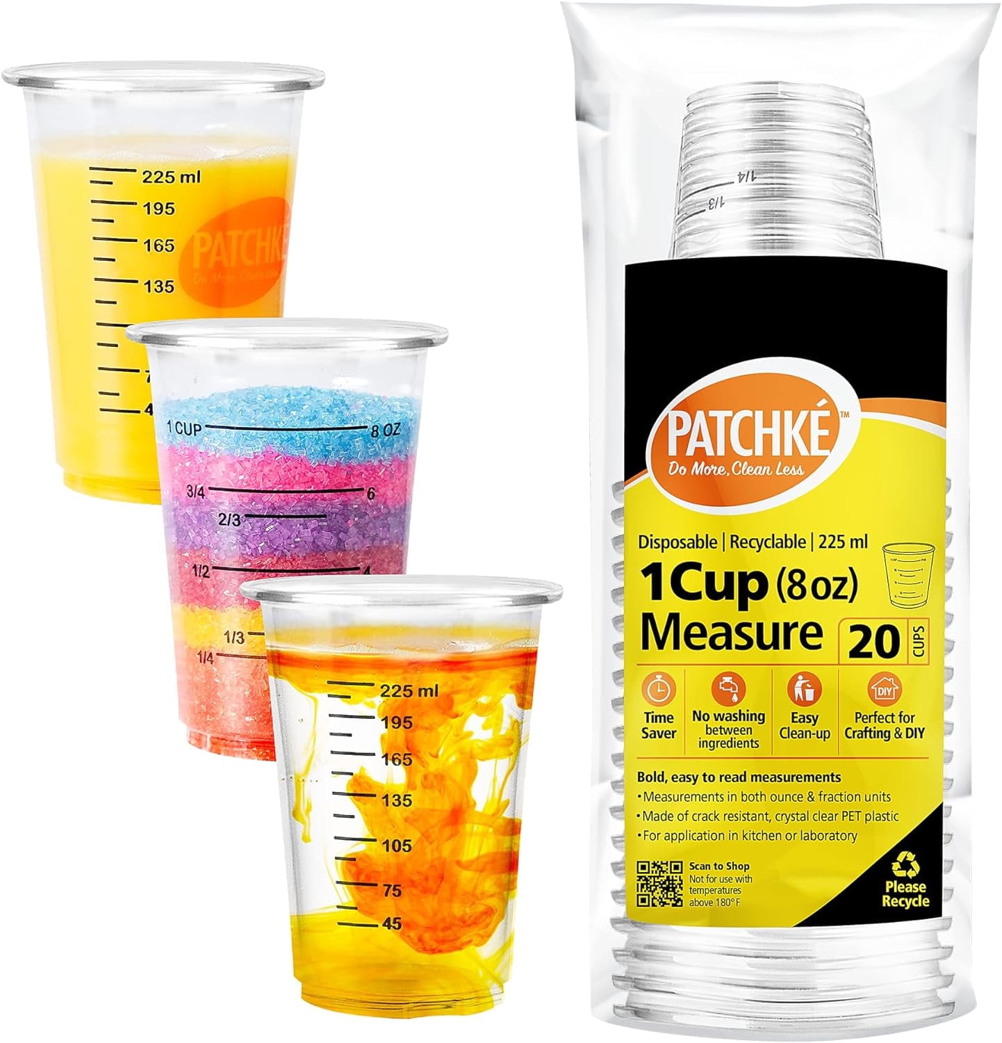 Custom Shop 8 Oz Paint Mixing Cups - Box Of 12 With Ratio Scales, Solvent Resistant, Reusable