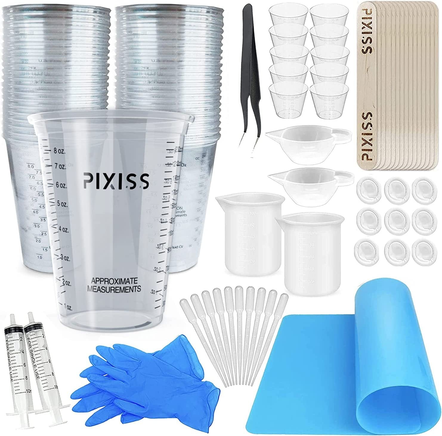 16 oz - 2 Cup 450 ml - Disposable Measuring Cups - Plastic Graduated Mixing Cups - for Mixing Resin/Epoxy, Paint, Cooking, Baking and Crafts (12