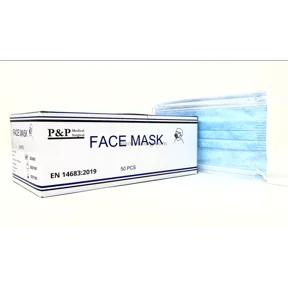 Disposable Medical Face Masks Hypoallergenic with Elastic Ear Loops 3-Ply Thick Resistance to Fluid & Blood Cotton Filter for Pollen Allergies & Dust Box of 500