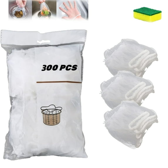 600 PCS Disposable Mesh Sink Strainer Bags - Fine Mesh Filter For Kitchen Sink, Bathroom Drain, 4.3x3.9 Inch (Stretches To 10x8 Inch)