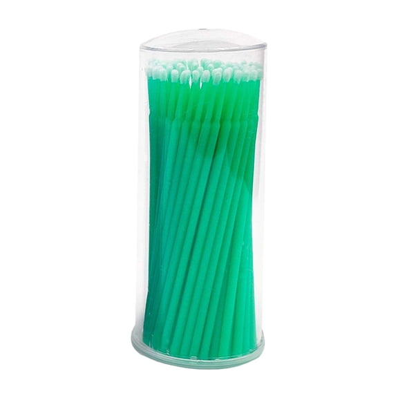 Disposable Micro Swabs 100pcs Green for Eyelash Extension and Makeup Cleaning