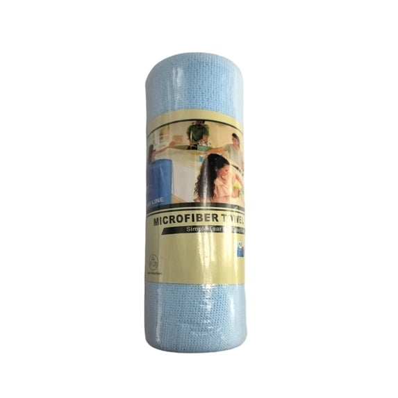 Disposable Microfiber Cleaning Towel Roll,Tear-Away Lazy Dishcloth – Lint-Free & Absorbent,Multi-Purpose for Kitchen,Bathroom & Car Cleaning