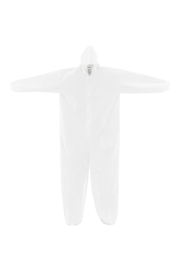 Disposable Microporous Coverall Elastic Wrists/Ankles Hood White XL 25/Case