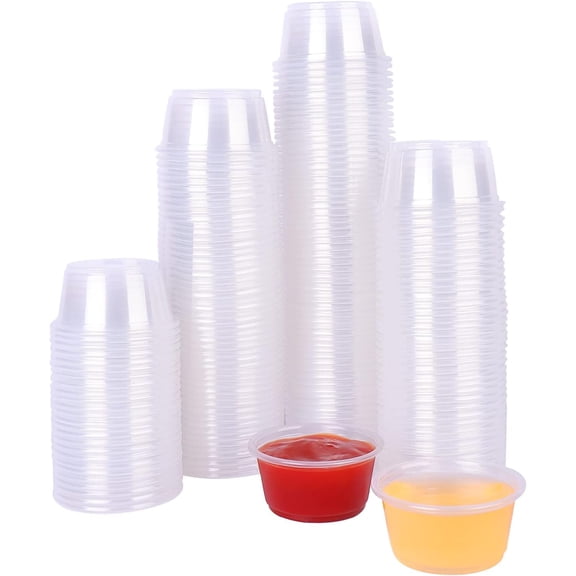 Disposable Mini Cups, Portion Cups (No Lids), 200 Count (1 oz)